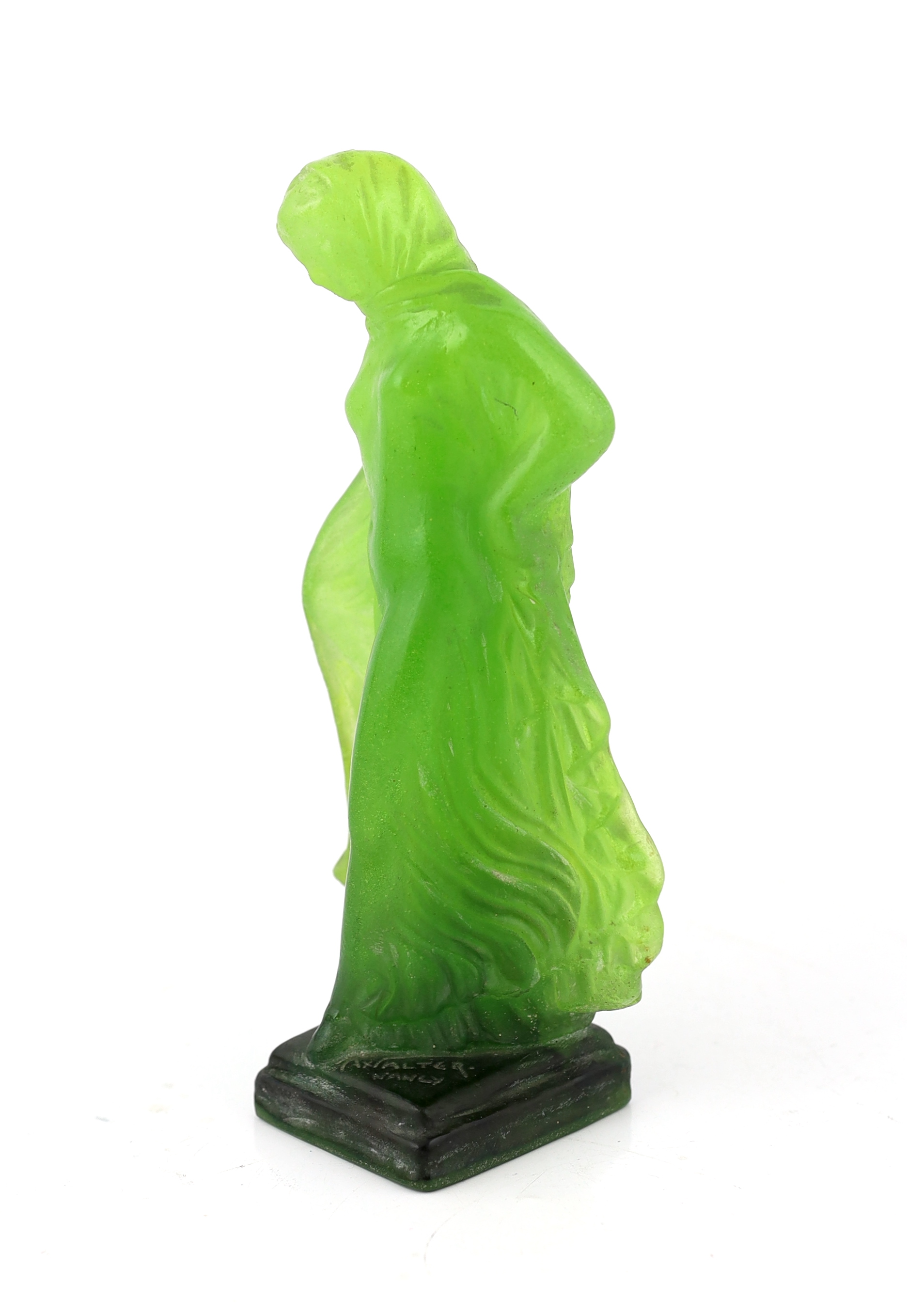 Almeric Walter (1870-1959), a pate-de-verre glass ‘Tanagra’ figure, c.1900, chip to rear corner of base